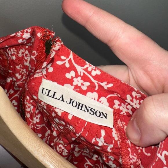 Ulla Johnson Landon Wide Leg Jumpsuit Poppy Floral Red Ruffle Sleeve Size 0 - Picture 4 of 8